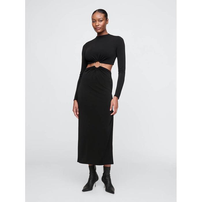 Gap × Cult Gaia Cutout Midi Elbise цвет: Чёрный