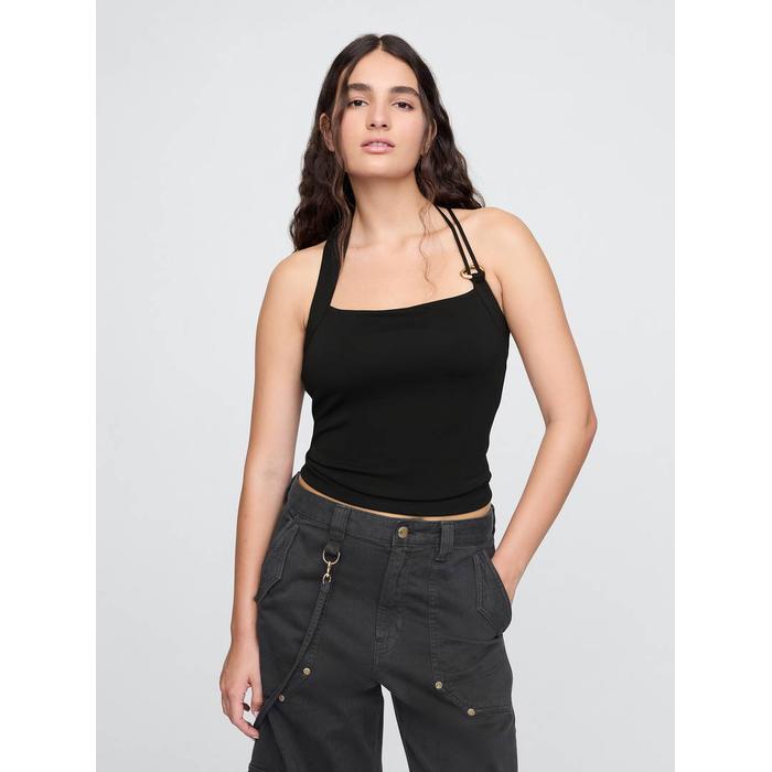 Укороченная блузка Gap × Cult Gaia с цепочкой цвет: Чёрный