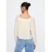 Fiyonk Detaylı Kare Yaka Crop Bluz цвет: Белый