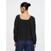 Fiyonk Detaylı Kare Yaka Crop Bluz цвет: Чёрный