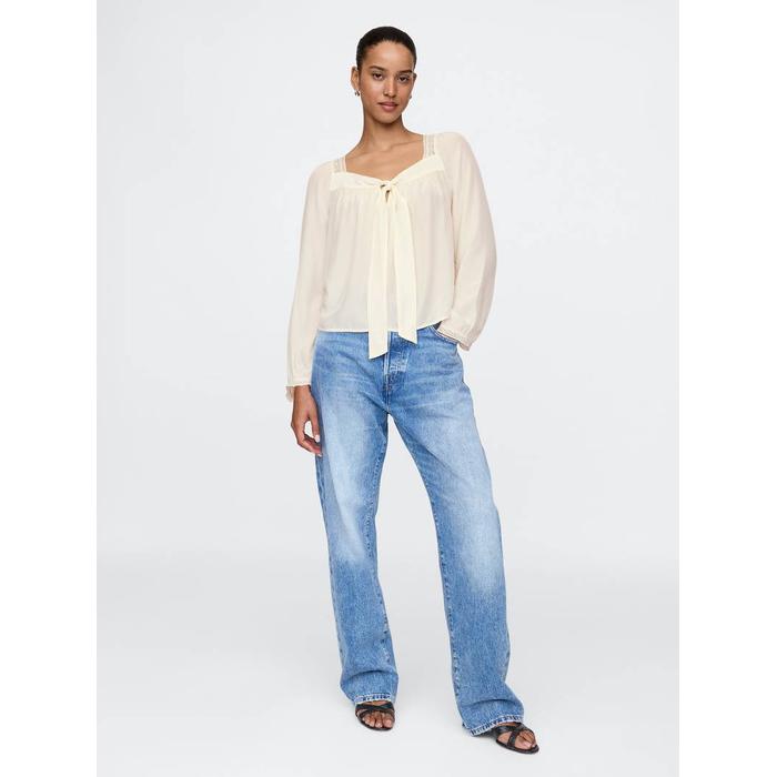 Fiyonk Detaylı Kare Yaka Crop Bluz цвет: Белый