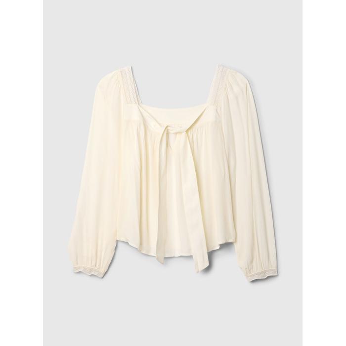 Fiyonk Detaylı Kare Yaka Crop Bluz цвет: Белый