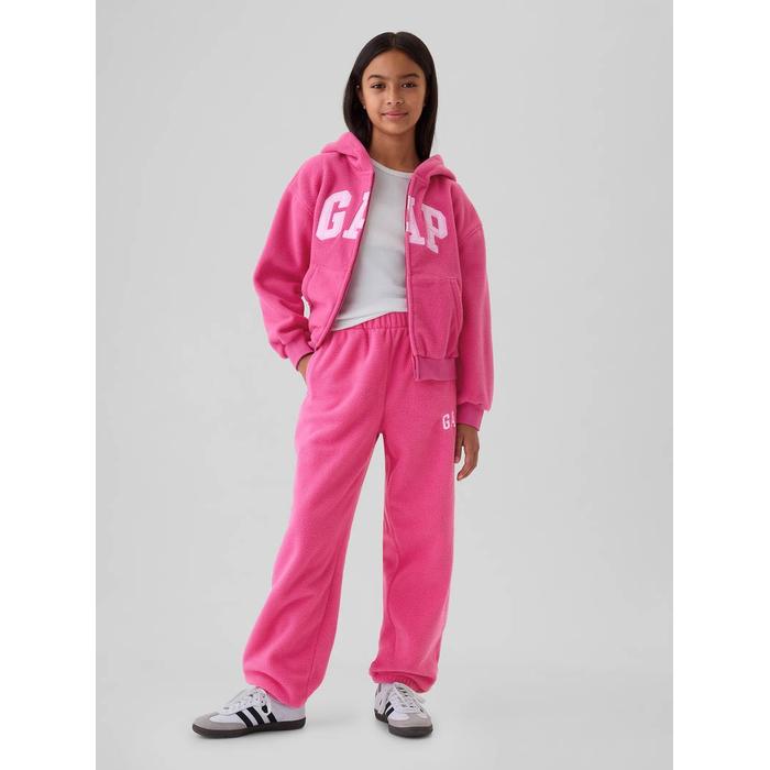 Gap Logo Fermuarlı Polar Fleece Sweatshirt цвет: Розовый