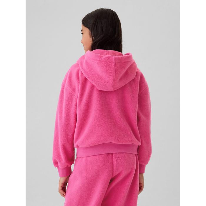 Gap Logo Fermuarlı Polar Fleece Sweatshirt цвет: Розовый