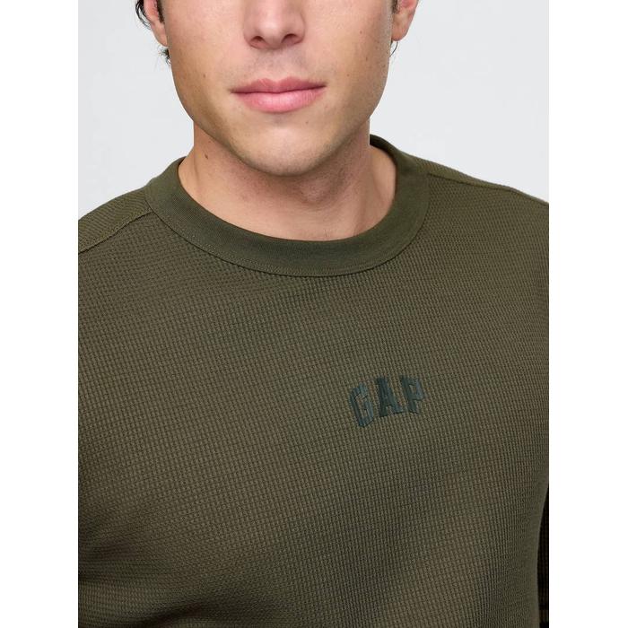 Gap Logo Waffle-Knit T-Shirt цвет: Хаки
