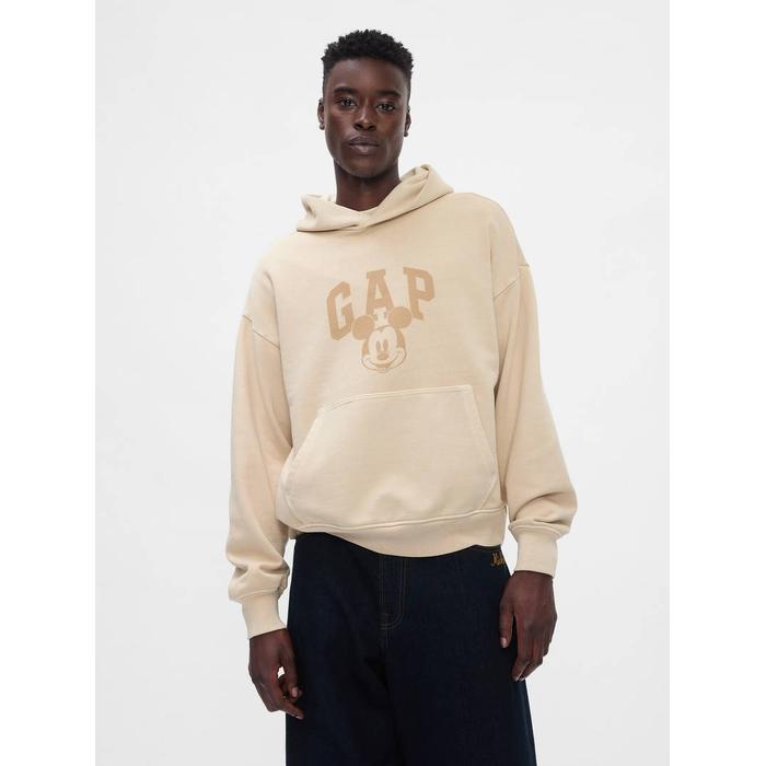 Gap logo × Disney Mickey Mouse Logo Kapşonlu Sweatshirt цвет: Бежевый