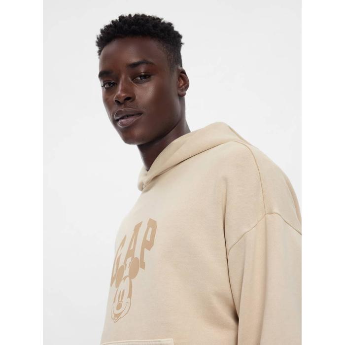 Gap logo × Disney Mickey Mouse Logo Kapşonlu Sweatshirt цвет: Бежевый