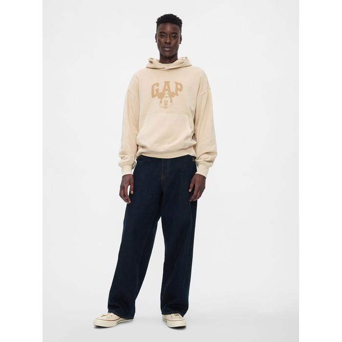Gap logo × Disney Mickey Mouse Logo Kapşonlu Sweatshirt цвет: Бежевый