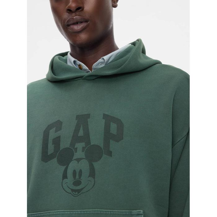 Gap logo × Disney Mickey Mouse Logo Kapşonlu Sweatshirt цвет: Зелёный