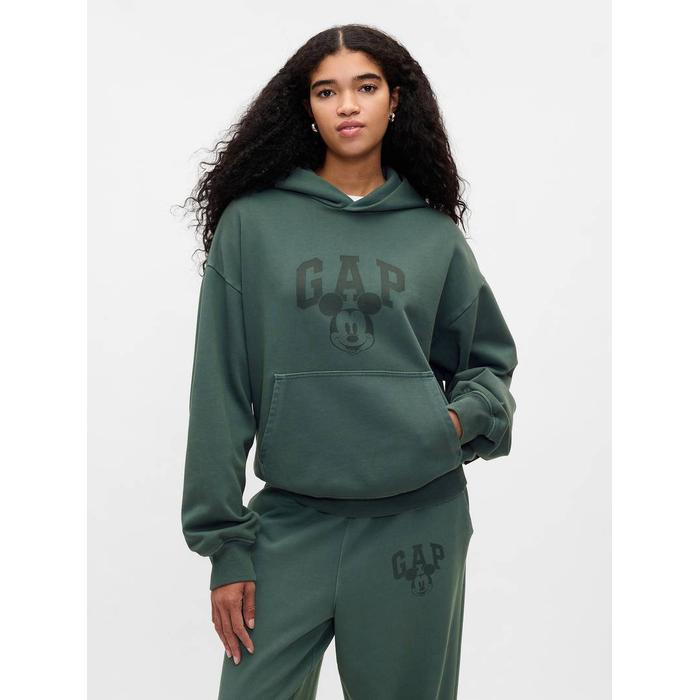 Gap logo × Disney Mickey Mouse Logo Kapşonlu Sweatshirt цвет: Зелёный