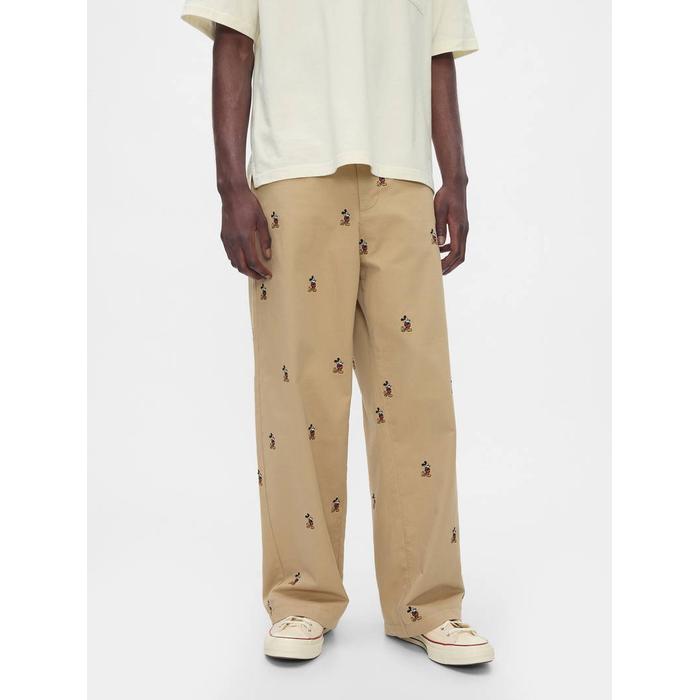 Gap × Disney İşlemeli Baggy Khaki Pantolon цвет: Бежевый