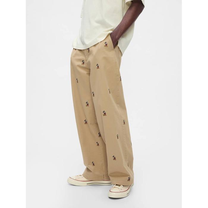 Gap × Disney İşlemeli Baggy Khaki Pantolon цвет: Бежевый