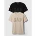 Повседневный комплект футболок с логотипом Soft Gap из 2 предметов цвет: Чёрный