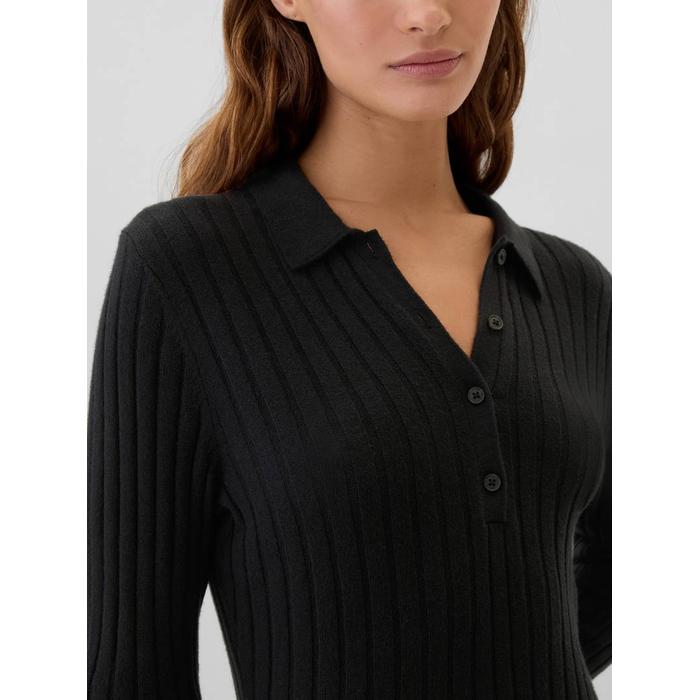 Polo Yaka Triko Mini Elbise цвет: Чёрный