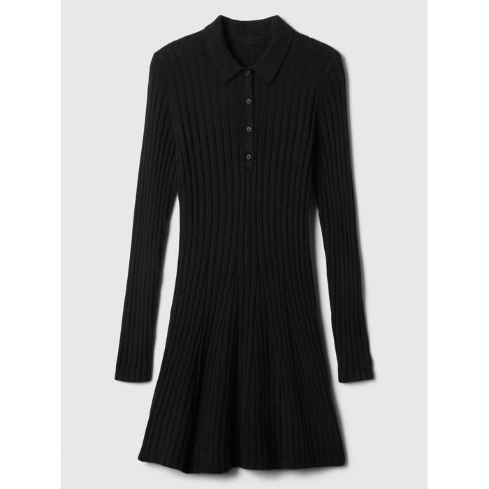 Polo Yaka Triko Mini Elbise цвет: Чёрный