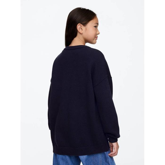 Grafikli Oversize Tunik Kazak цвет: Синий