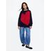 Grafikli Oversize Tunik Kazak цвет: Синий