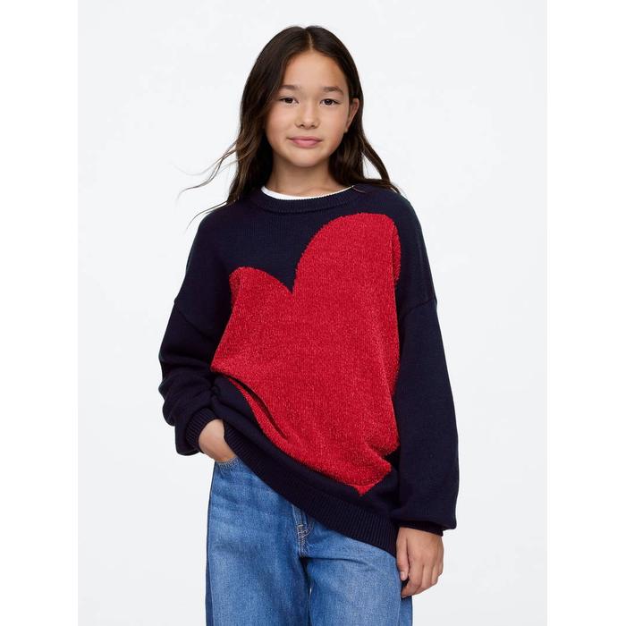Grafikli Oversize Tunik Kazak цвет: Синий
