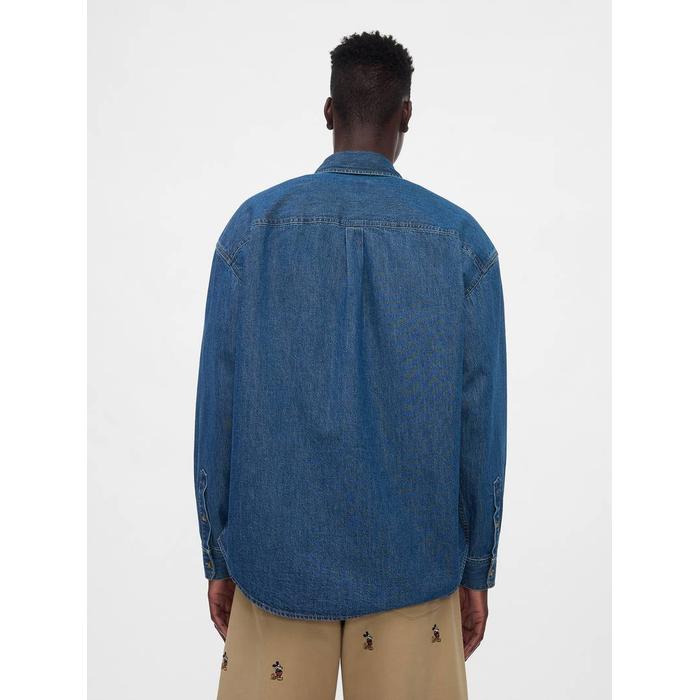 Gap × Disney Denim Western Gömlek цвет: Синий