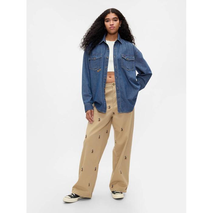 Gap × Disney Denim Western Gömlek цвет: Синий