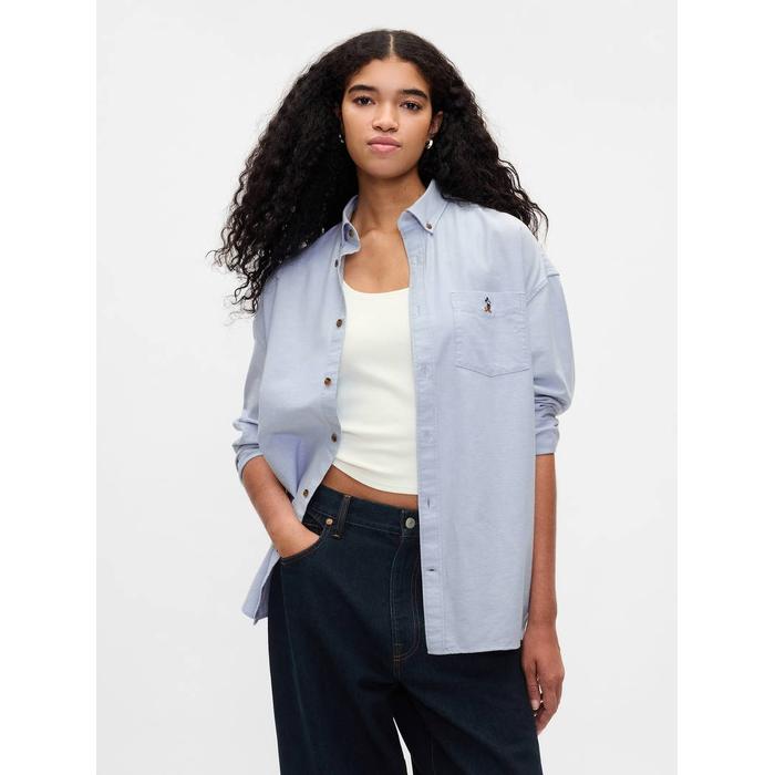 Gap × Disney Oversize Oxford Gömlek цвет: Голубой