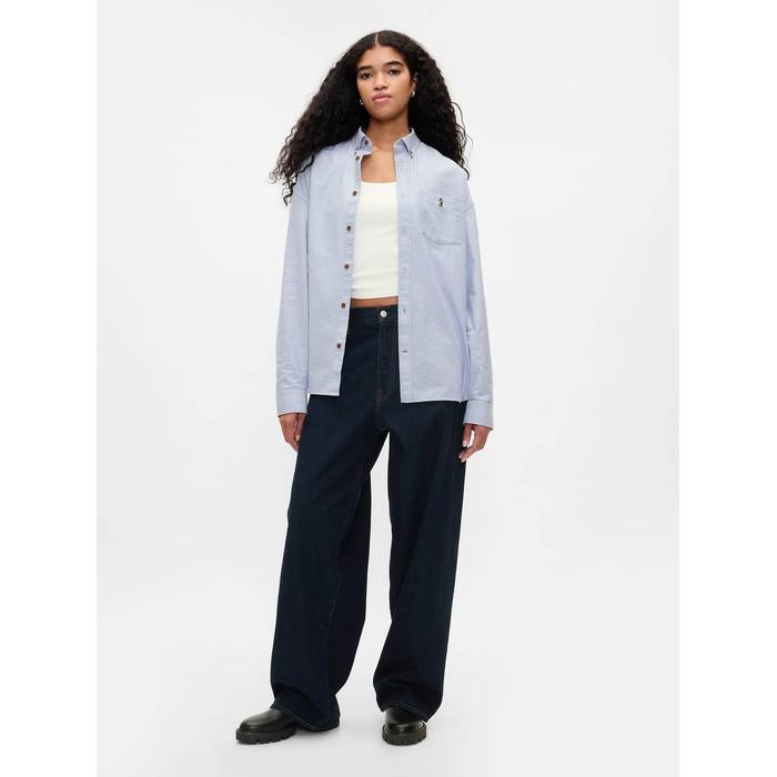 Gap × Disney Oversize Oxford Gömlek цвет: Голубой