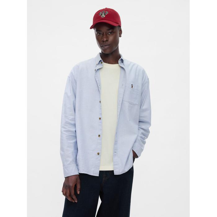 Gap × Disney Oversize Oxford Gömlek цвет: Голубой