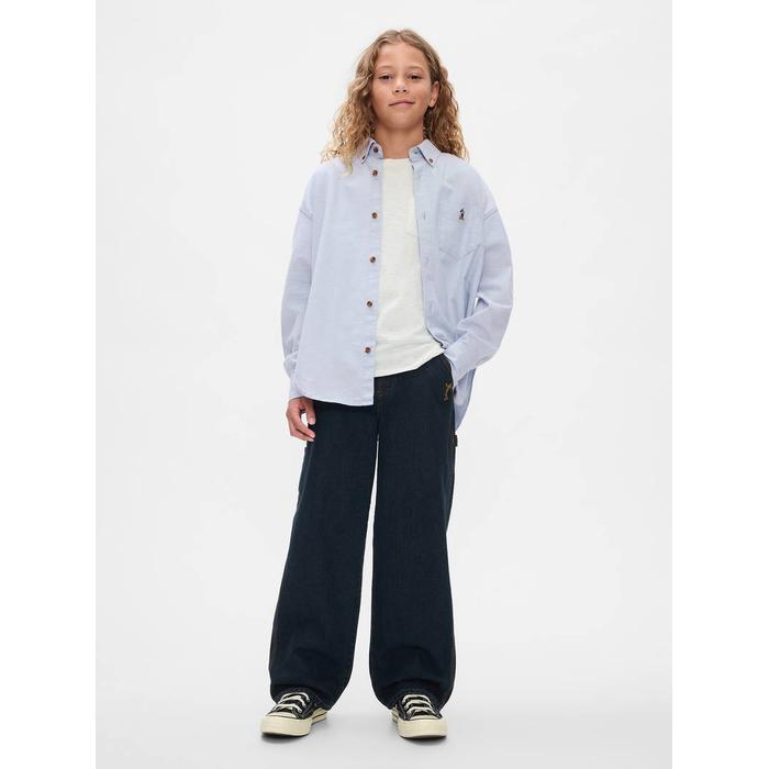 Gap × Disney Oversized Oxford Gömlek цвет: Голубой