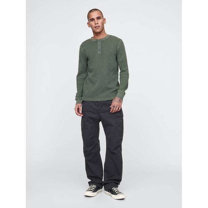 Waffle Henley T-Shirt цвет: Зелёный