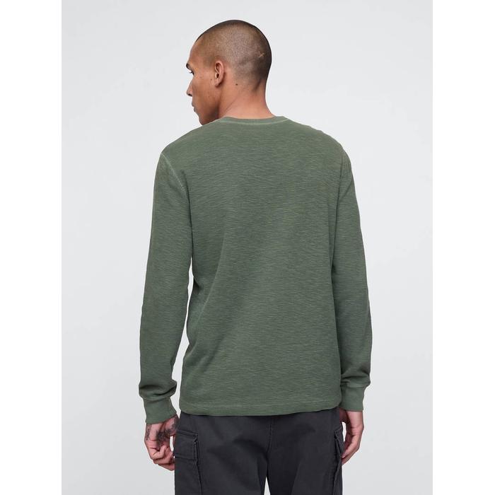 Waffle Henley T-Shirt цвет: Зелёный