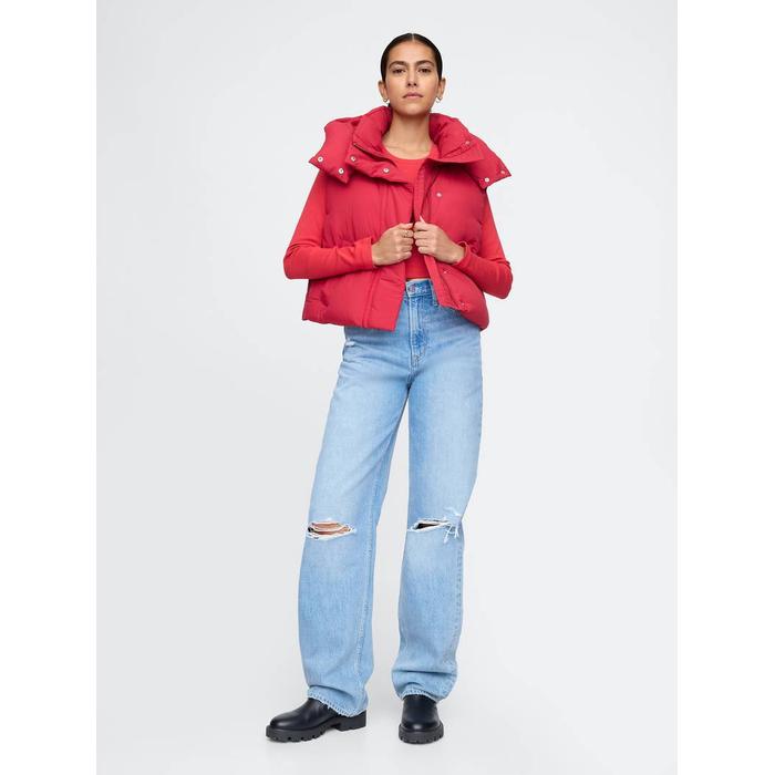 Укороченный надувной жилет Puffer цвет: Красный