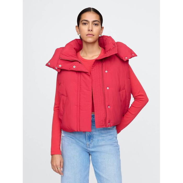 Укороченный надувной жилет Puffer цвет: Красный