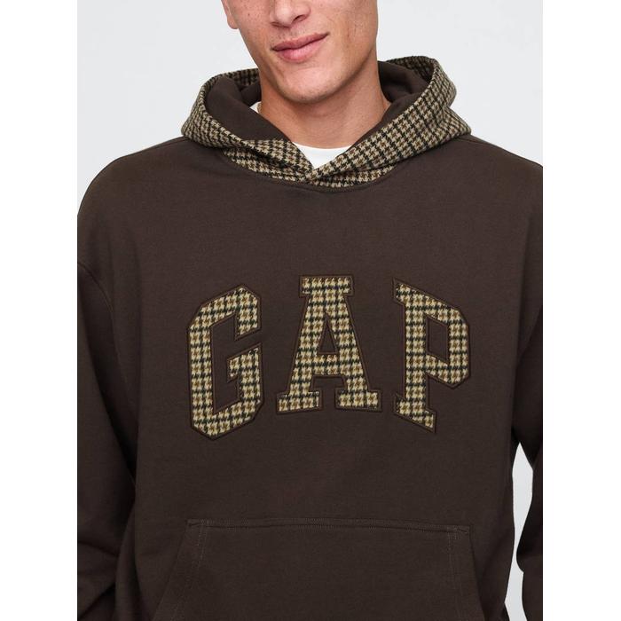 Houndstooth Logo Kapüşonlu Sweatshirt цвет: Коричневый