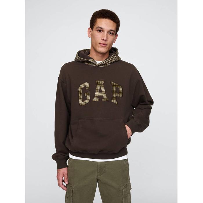 Houndstooth Logo Kapüşonlu Sweatshirt цвет: Коричневый