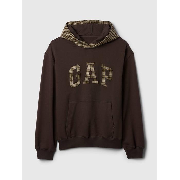 Houndstooth Logo Kapüşonlu Sweatshirt цвет: Коричневый