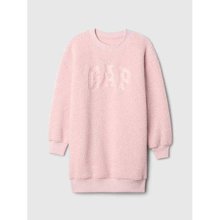 Gap Logo Sherpa Sweatshirt Elbise цвет: Розовый