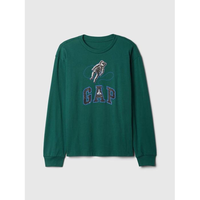 Футболка с рисунком логотипа Gap цвет: Зелёный
