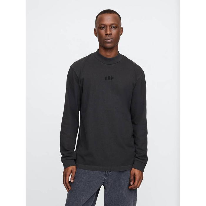 Mockneck Logo T-Shirt цвет: Чёрный