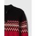 Fair Isle Yarım Fermuarlı Kazak цвет: Красный