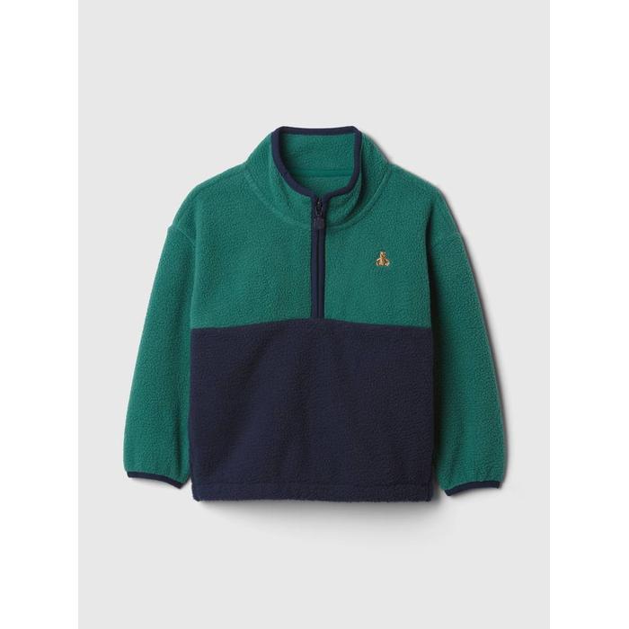Brannan Bear İşlemeli Sherpa Yarım Fermuarlı Sweatshirt цвет: Зелёный