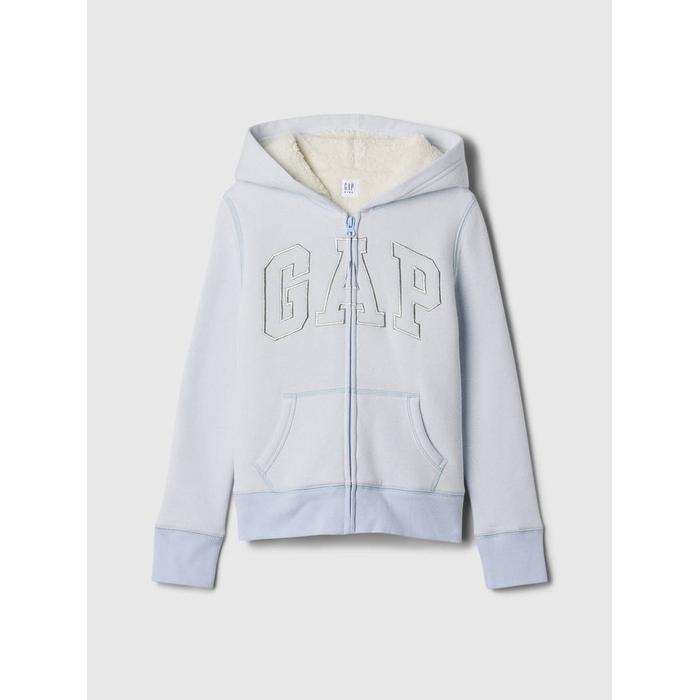 Gap Logo Fermuarlı Sherpa Sweatshirt цвет: Голубой
