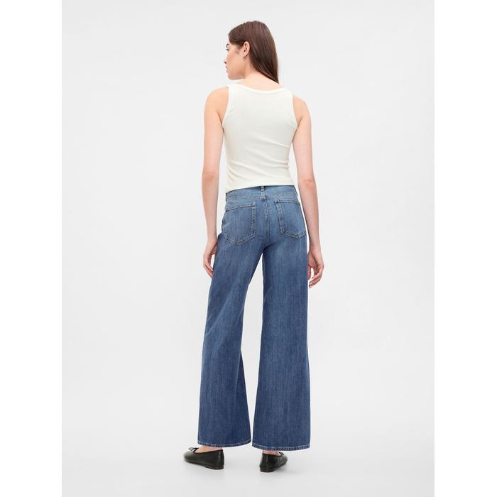 High Rise Wide-Leg Jean Pantolon цвет: Голубой