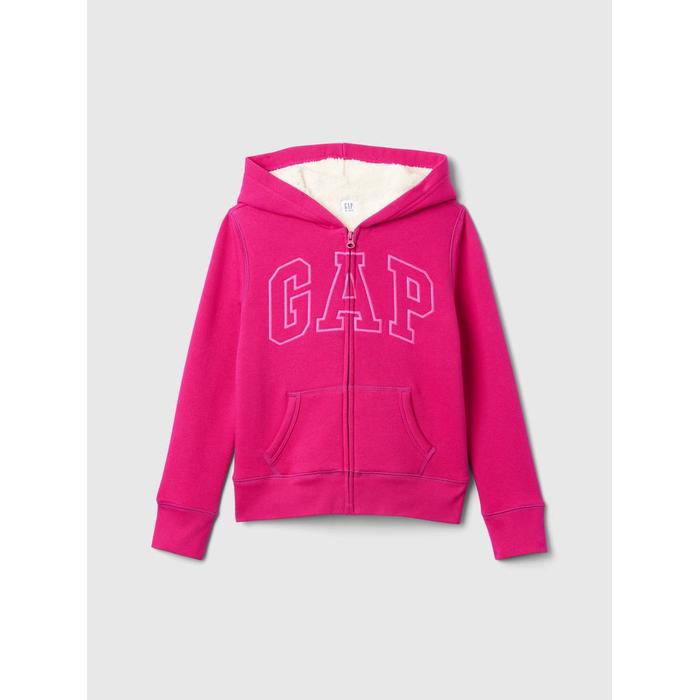 Gap Logo Fermuarlı Sherpa Sweatshirt цвет: Розовый