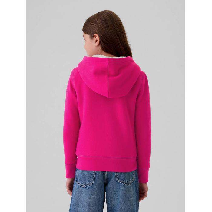 Gap Logo Fermuarlı Sherpa Sweatshirt цвет: Розовый