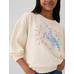 Relaxed Flippy-Sequin Grafikli Fransız Havlu Kumaş Sweatshirt цвет: Белый