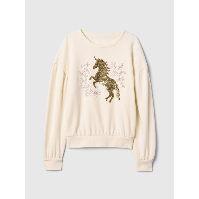 Relaxed Flippy-Sequin Grafikli Fransız Havlu Kumaş Sweatshirt цвет: Белый