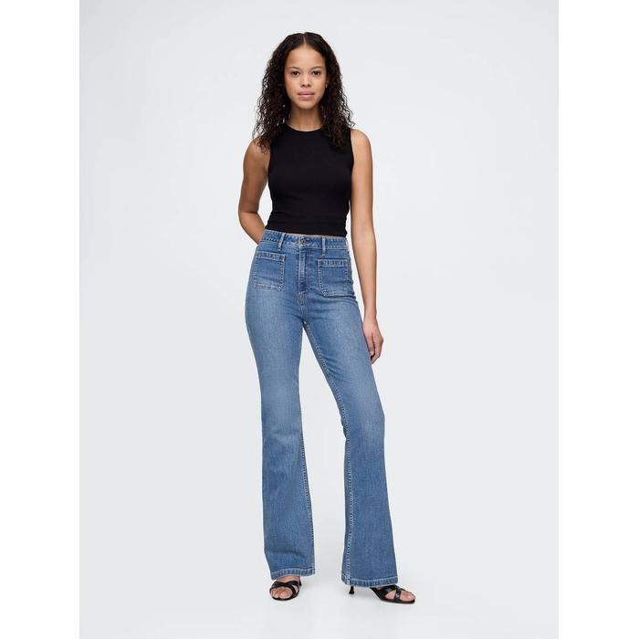 High Rise '70s Flare Curvy Jean Pantolon цвет: Голубой
