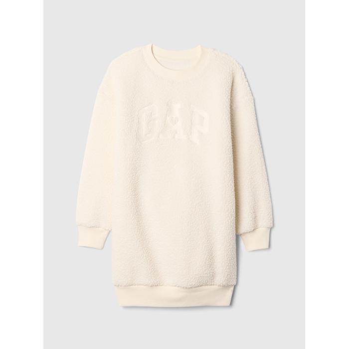 Gap Logo Sherpa Sweatshirt Elbise цвет: Бежевый