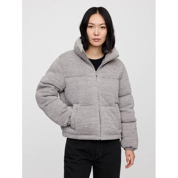 Relaxed Crop Puffer Şişme Mont
