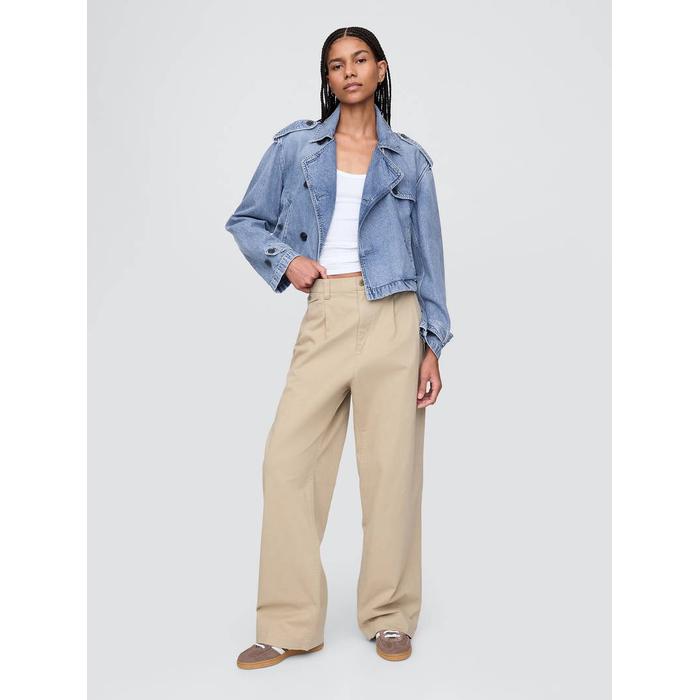 UltraSoft Crop Denim Trençkot цвет: Голубой